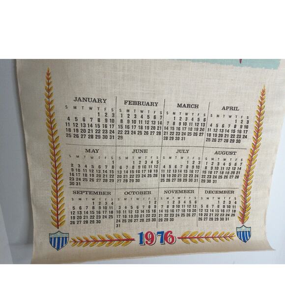 Vintage Liberty Bell 1976 Bicentennial Calendar Tea Towel New In Sleeve - Picture 5 of 8